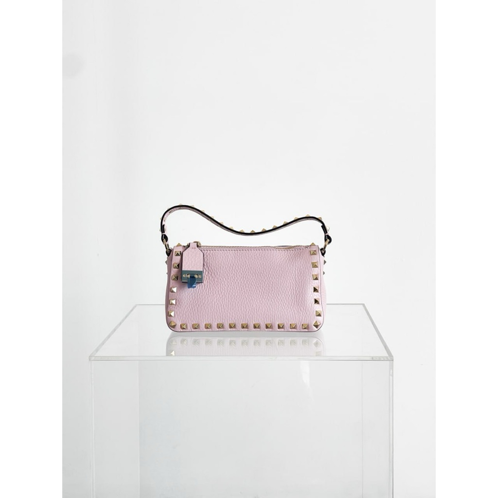 VLTN Rockstud small leather shoulder bag water lilac