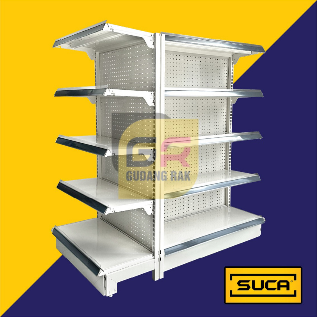 Rak Gondola / Rak Minimarket Backplate Tipe A21 - White Ivory