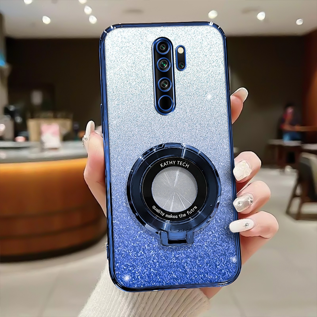 Soft Case Xiaomi Redmi Note 8 Pro Case Terbaru Glitter Luxury With Ring Magnetic Holder