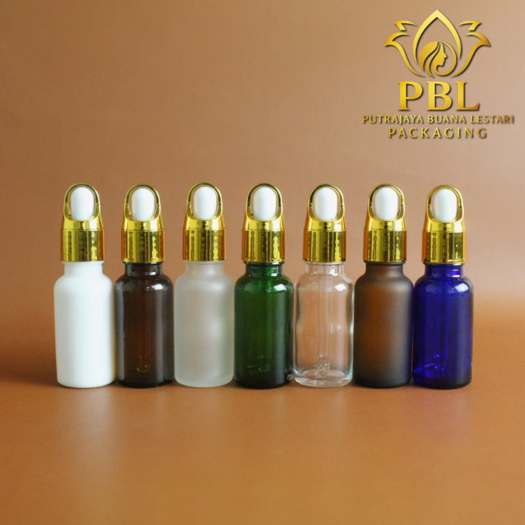 Botol Pipet  20ml Kaca Tebal / Botol Kemasan Serum / Botol Vitamin Cair  & Obat Tetes 20ml - Ring Co