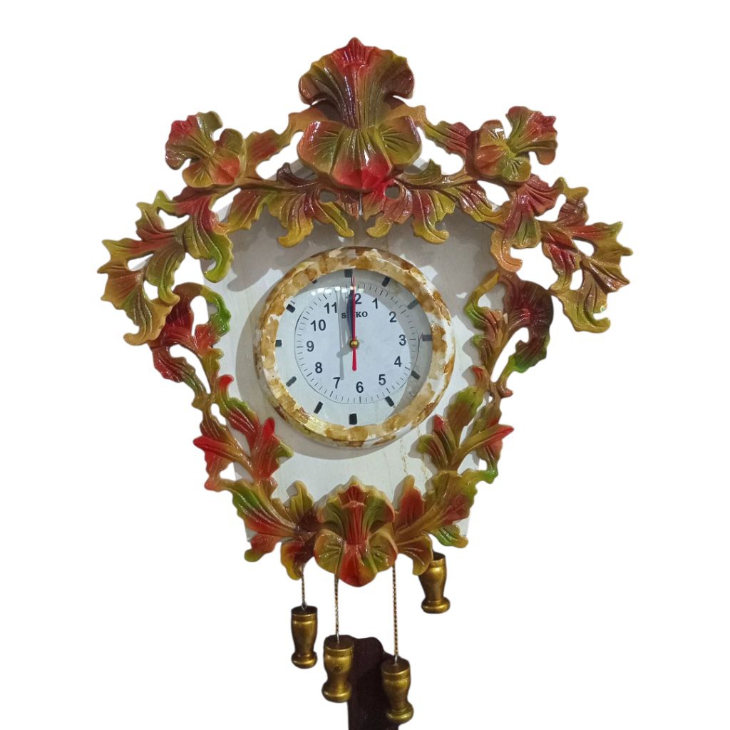 Jam dinding kayu Jam dinding ukir jepara Diameter 50 cm