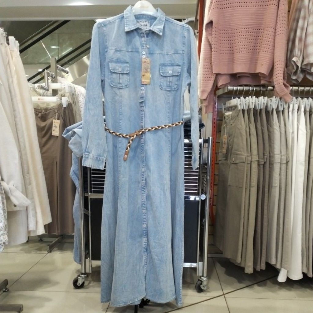 gamis jeans wanita/gamis jeans triset