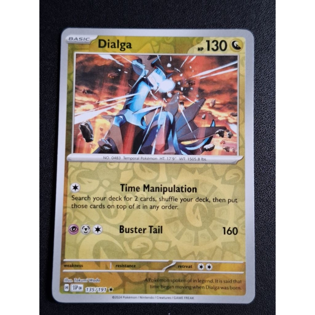kartu pokemon original holo reverse Dialga SSP 135/191