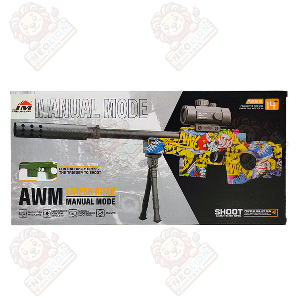 Mainan Anak Pistol Manual Tembakan Water Gel Crystal Bullet AWM SY-0218