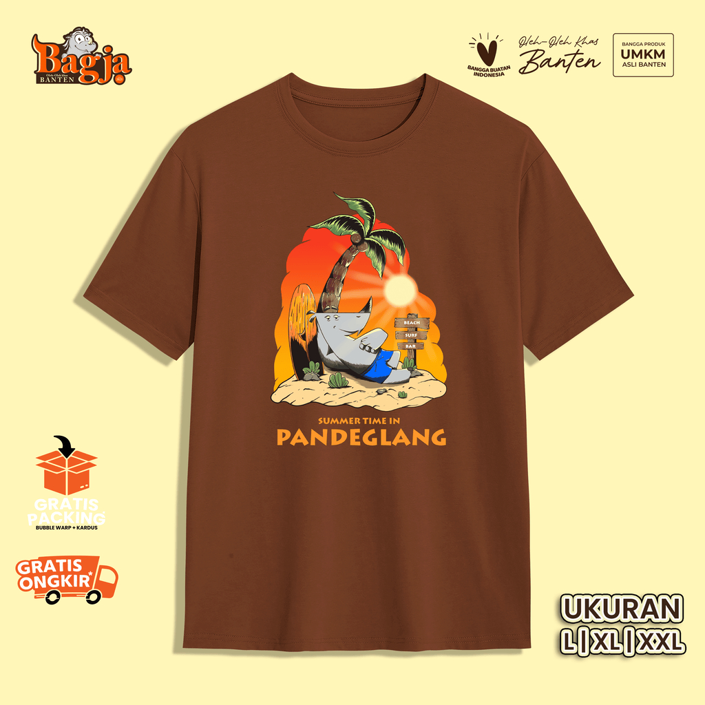 Kaos Dewasa Oleh-Oleh Khas Banten Motif Summer Time In Pandeglang