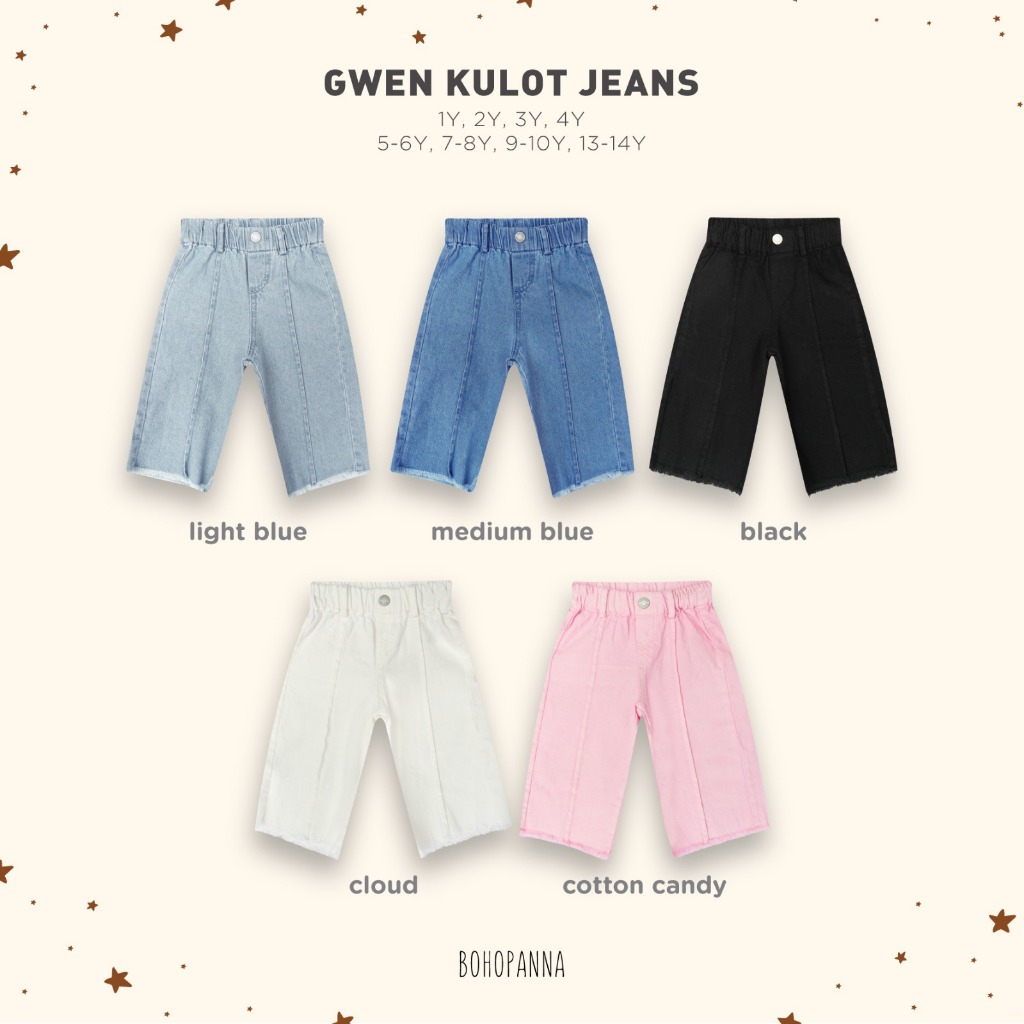 Bohopanna Gwen Kulot Jeans - Celana Kulot Anak Perempuan Usia 10tahun