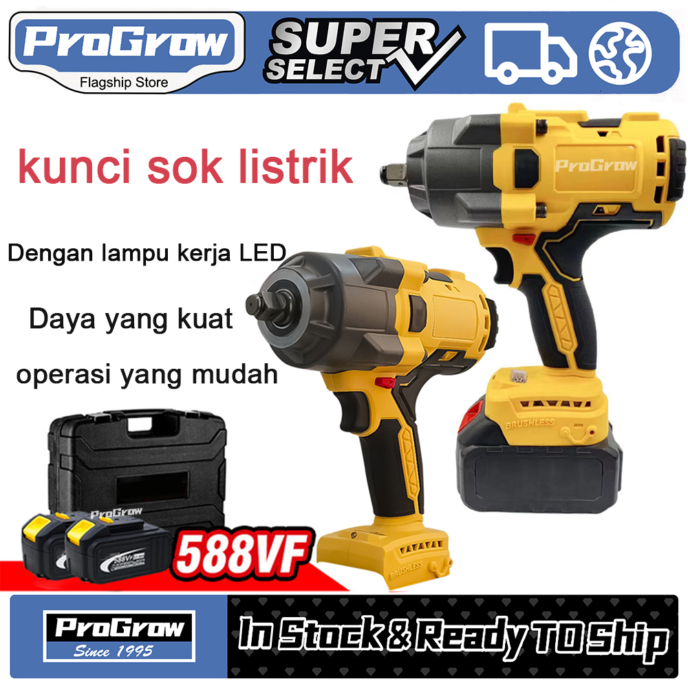 Kunci Pas Elektrik Torsi 2600NM 1/2 Inci, Tanpa Kabel 588VF, Baterai Makita 18V