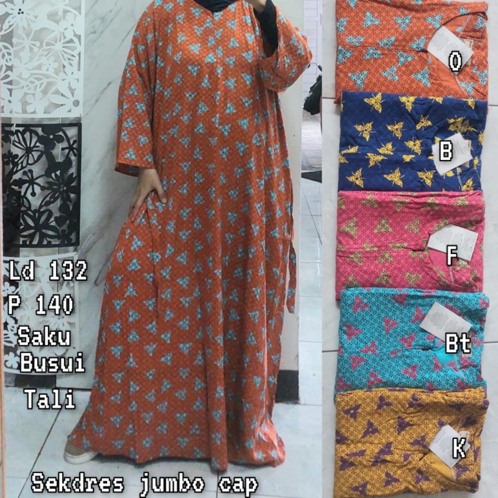 Sekdres Jumbo Cap//Batik Cap Pekalongan//Nyaman Dipakai Bahan Adem