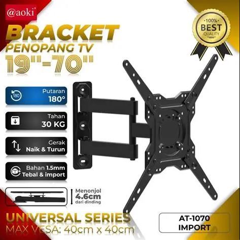Bracket LCD Swing AOKI LED TV 19" - 70" Bracket butterfly flexible