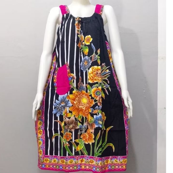 Daster yukensi Batik Hengky Ld 120 || Daster papan karet LD 120 / Daster tanpa lengan