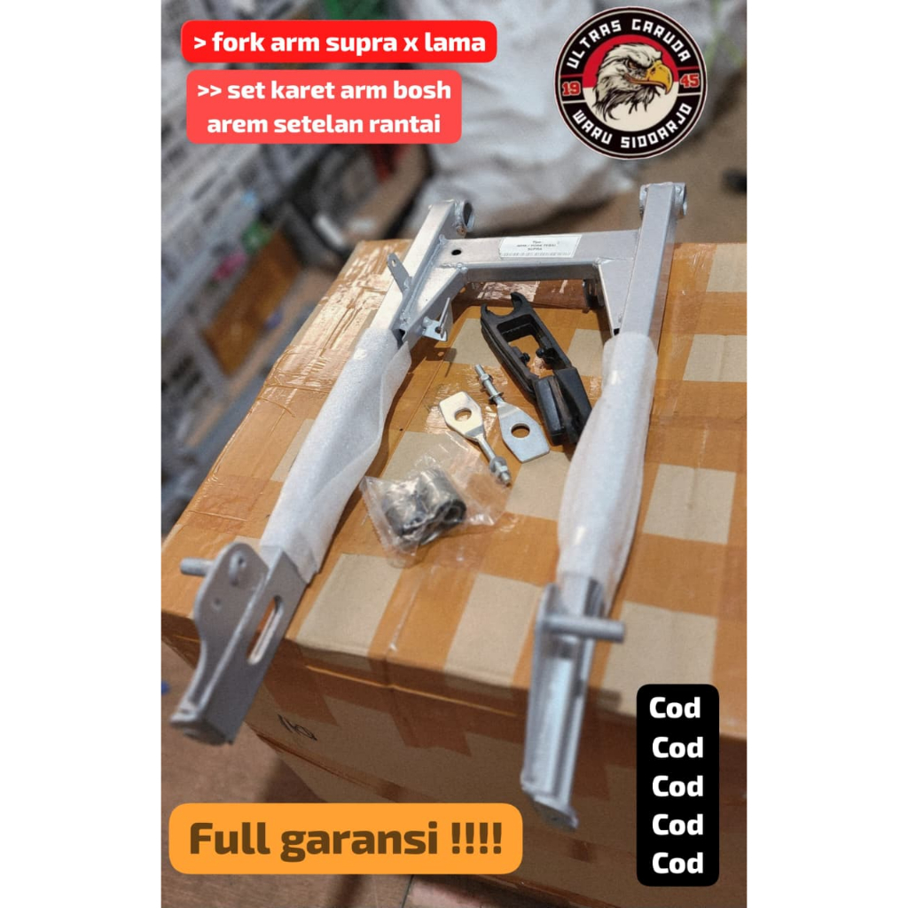 Arm Supra X Lama Fullset  Silver Setelan Rantai Bosh dan Karet Grade Ori
