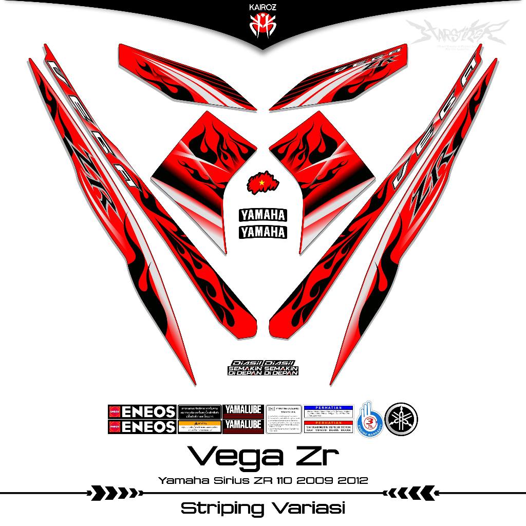 STRIPING YAMAHA VEGA ZR 110 LAMA K5 STIKER STICKER VARIASI SIRIUS 2008 2009 2010 2011 2012