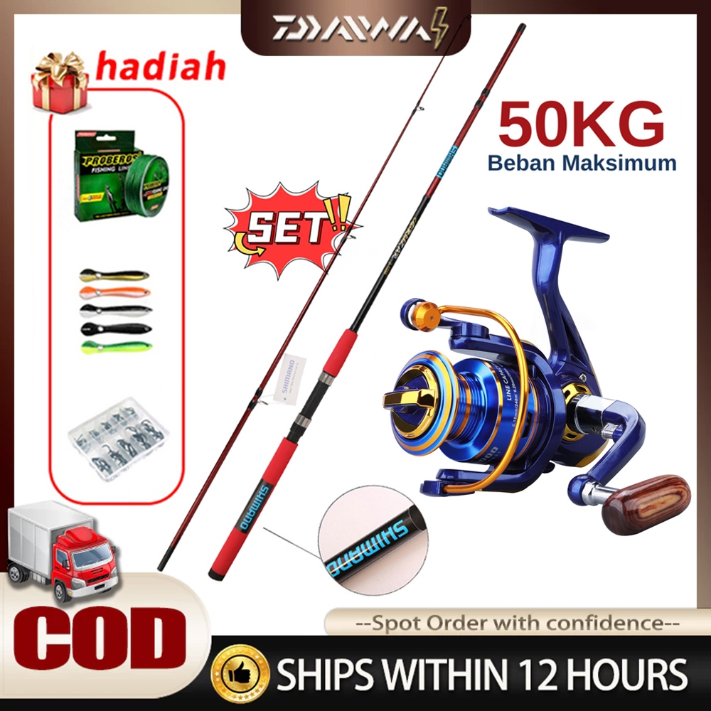 SHIMANO Carbon Spinning Rod 1.8-3.0m Ultralight Fishing Rod Combo SET Joran Pancing BaitCasting Manc