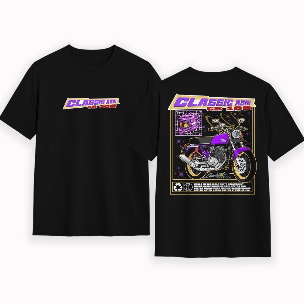Kaos Dewasa Motor Clasik Asik CB100 Kaos Unisex T-shirt Motor CB100 - Terbaru 2025