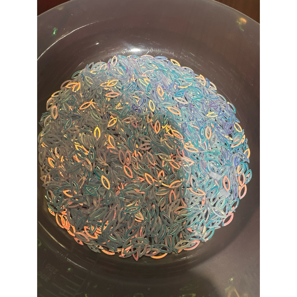 Payet Piring Mata Kosong Warna Silver Pelangi (5gram)