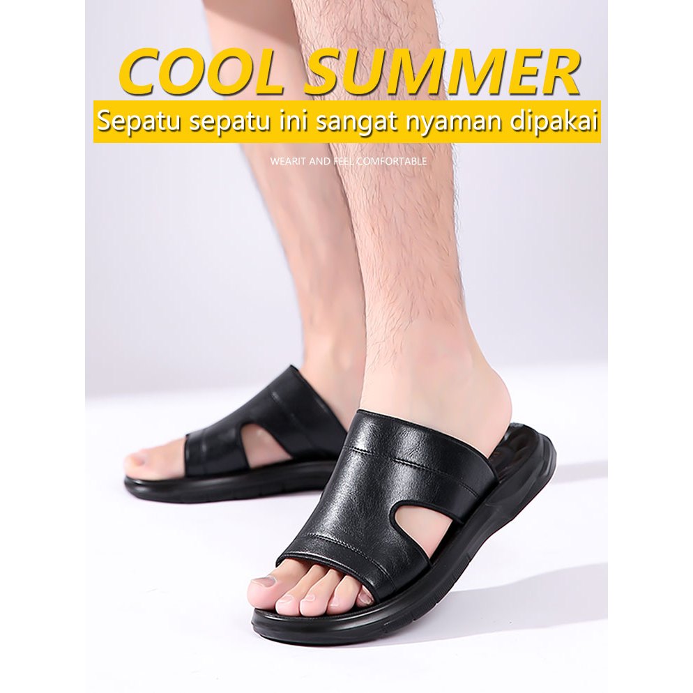 Sandal Pria Slip On Anti-Slip Ringan Nyaman