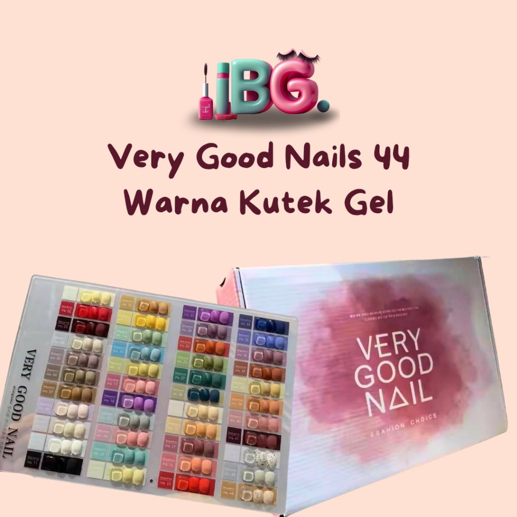 Kutek Gel Very Good Nails 44 Warna + Nail Display (Box Pink)Kutek gel set Very Good Nail box pink