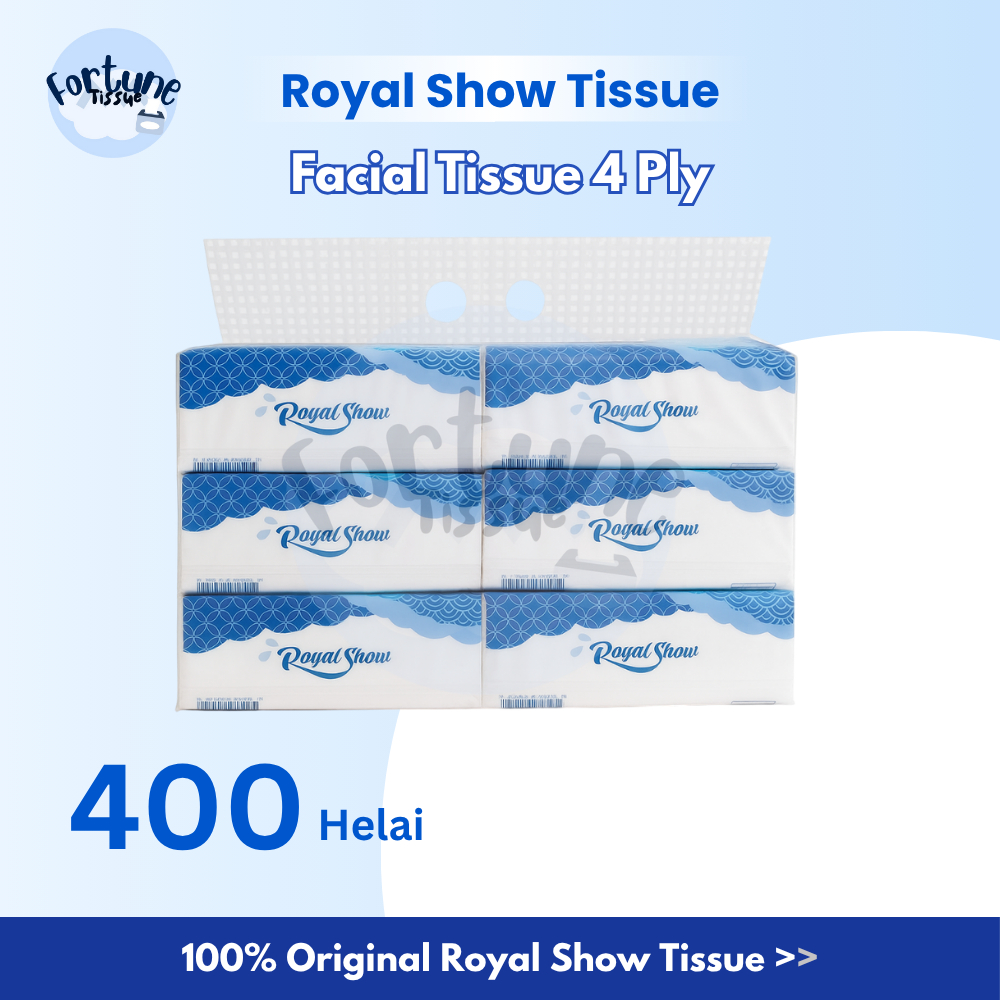 Facial Tissue ROYAL SHOW 400 Helai 4 Ply | Virgin Pulp | Soft | 1 Bundle Isi 6 Packs