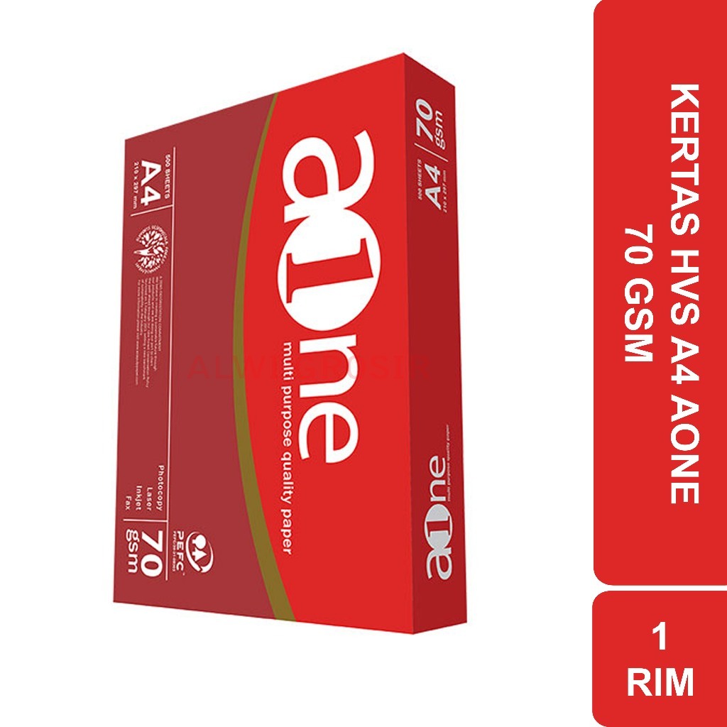 1 RIM KERTAS HVS A4 AONE 70 GSM