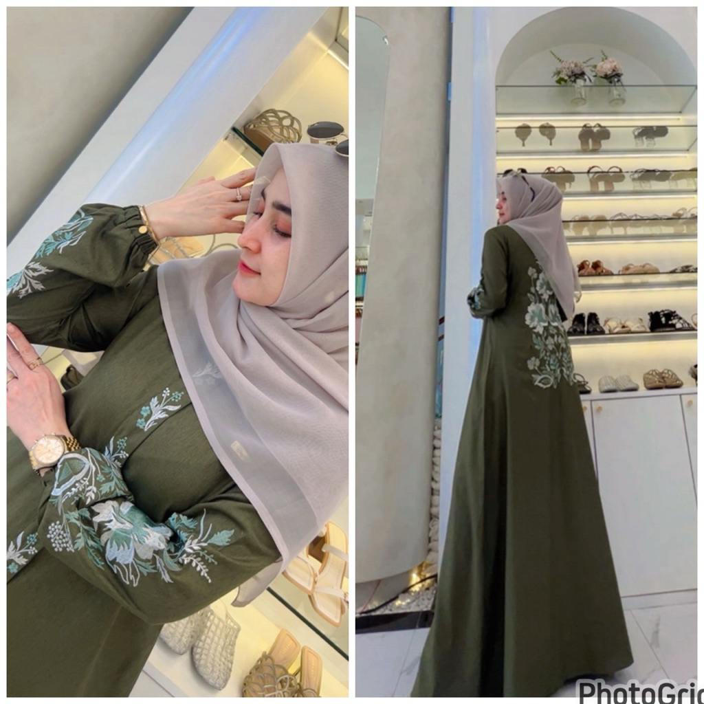 GAMIS KATUN MADINAH BORDIR by ria dress wanita polos simple