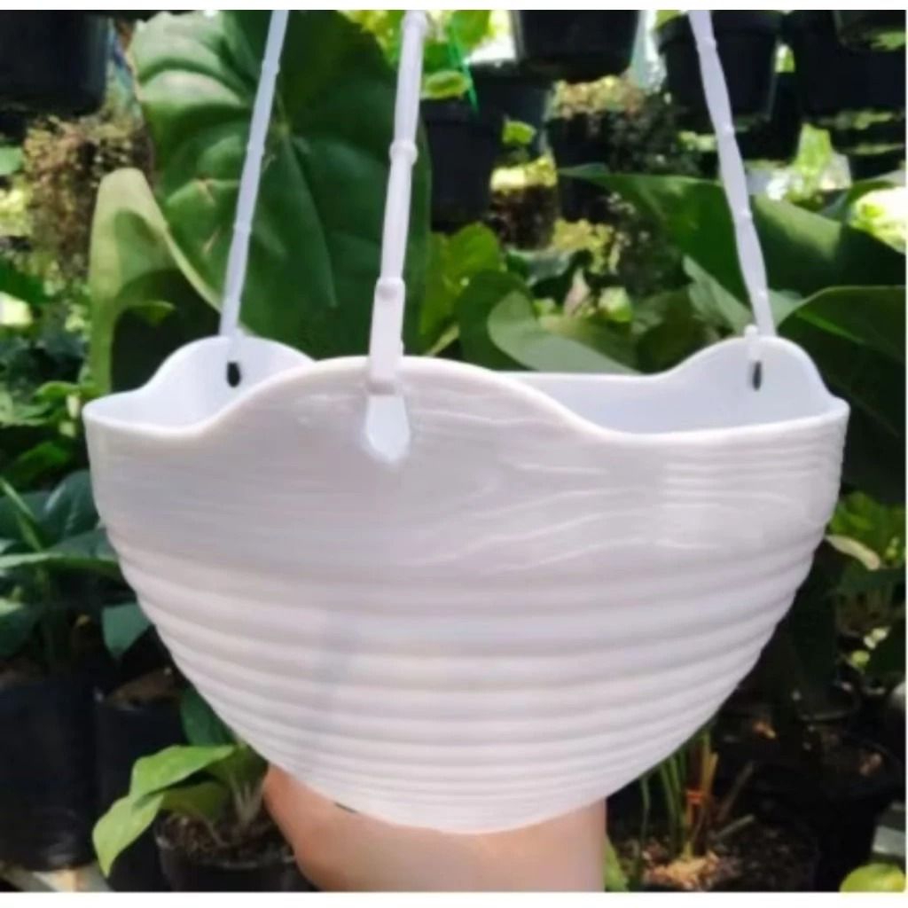 Pot Bunga Tanaman Gantung Putih Besar GGS 8857, Pot Tanaman, Pot Gantung