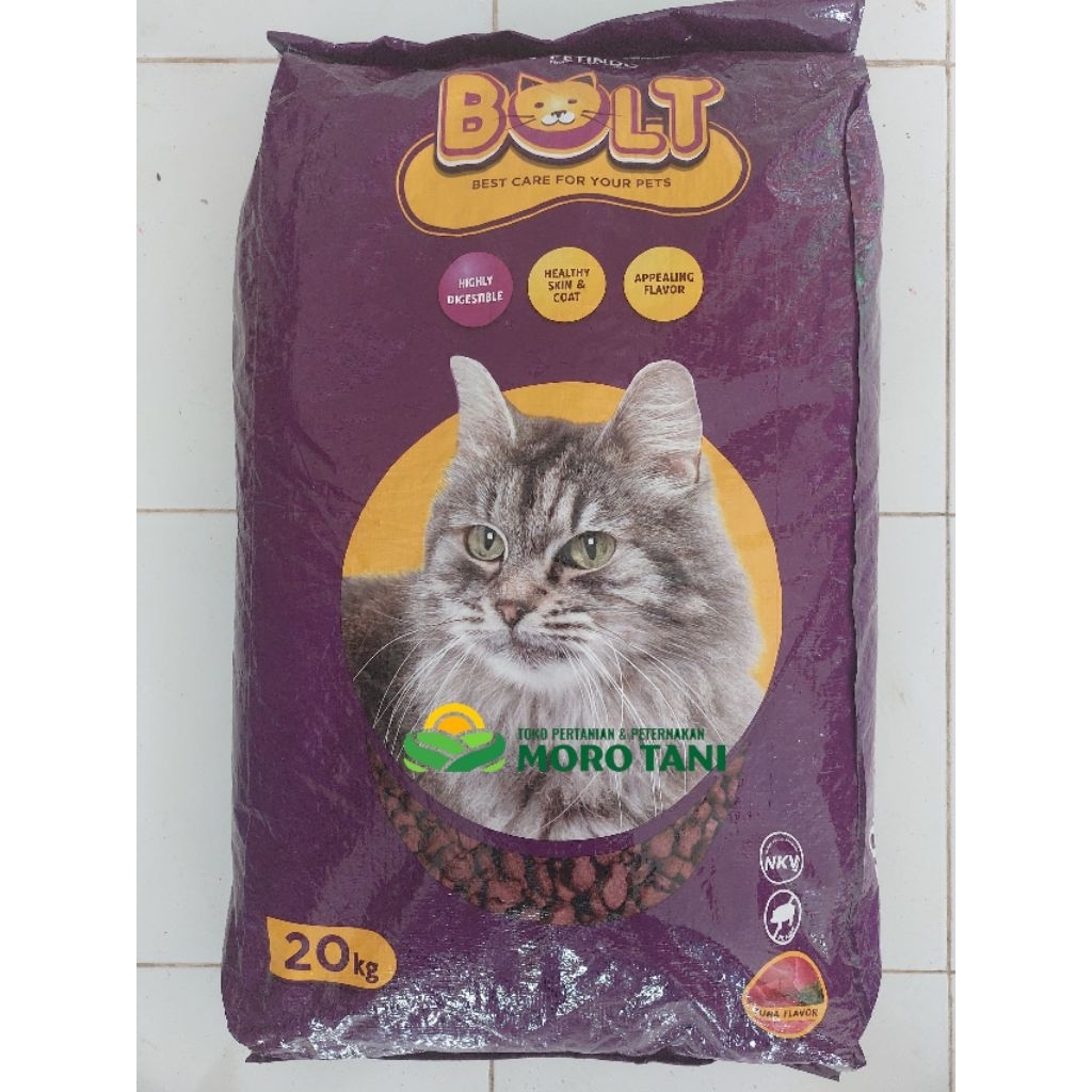 BOLT Ungu Pakan Kucing Curah Kemasan 20 KG