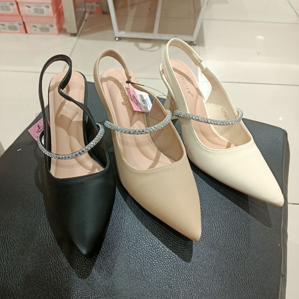 sepatu wanita selop heels 7cm GENNY original