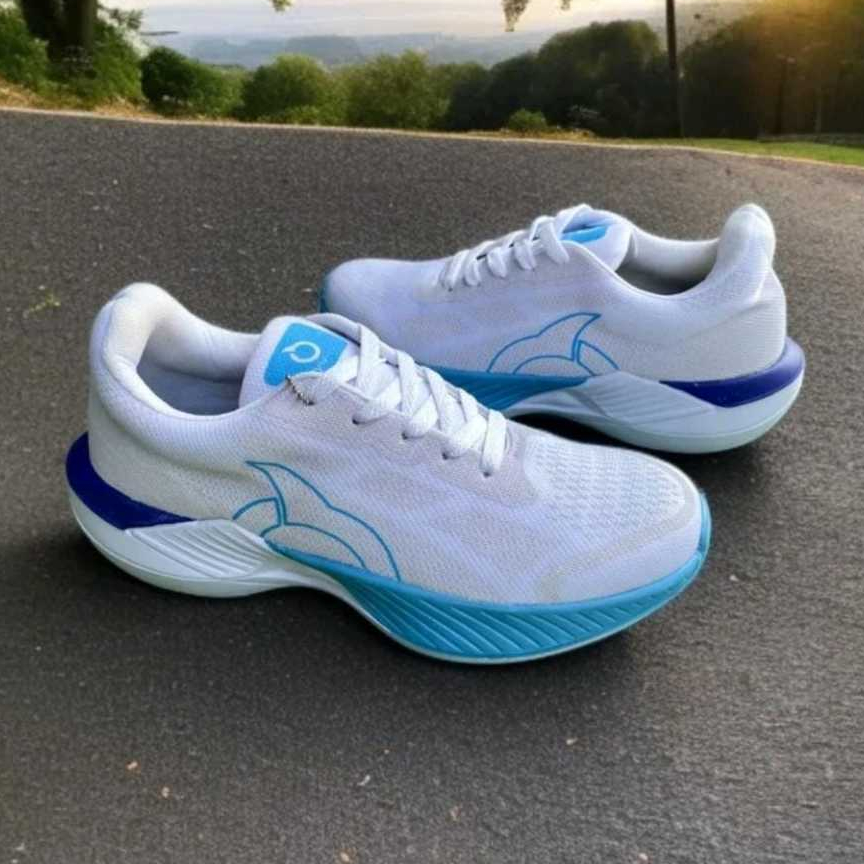 Sepatu Running White Cyan HB 2.0 Sepatu Jogging Putih  Sepatu Olahraga Terbaru Unisex Desain Sporty