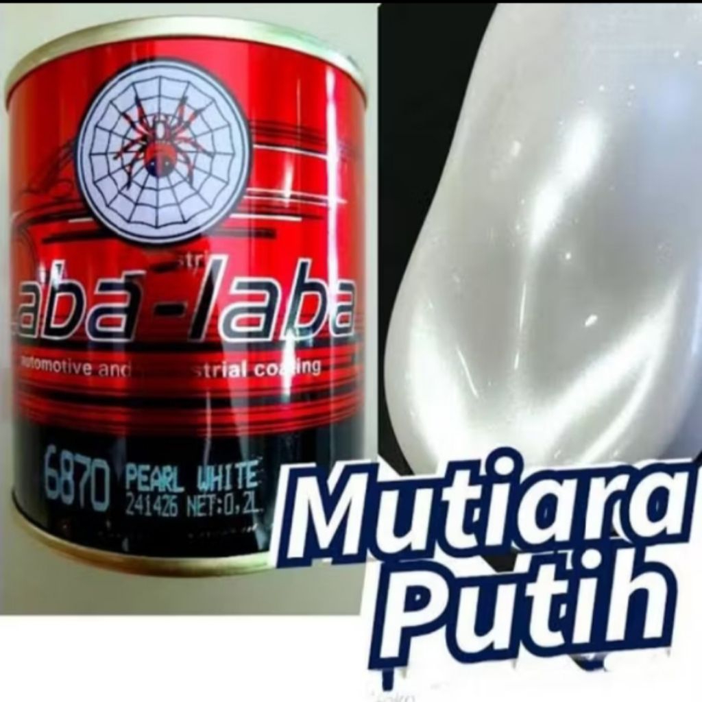 Cat Mutiara Putih Laba Laba