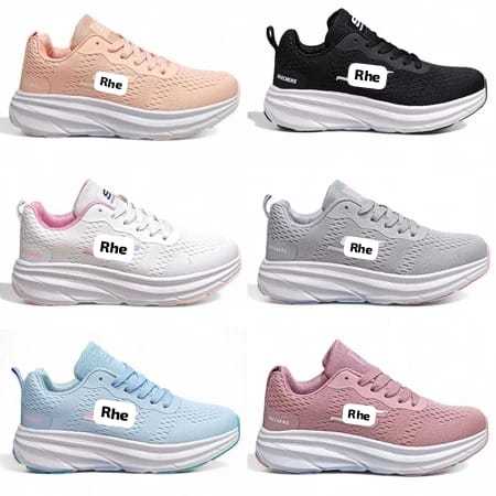 SEPATU LARI WANITA PUTIH PINK KASUAL/LARI/RUNNING/SEKOLAH