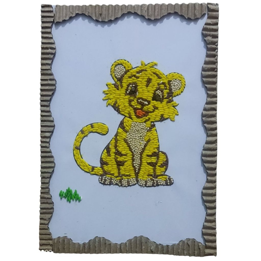 Kolase Biji-bijian Ikan, jerapah, burung