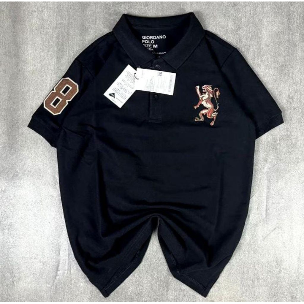 GIORDANO POLO Tshirt Pria 3D Size M / XXXL Kaos Bordir