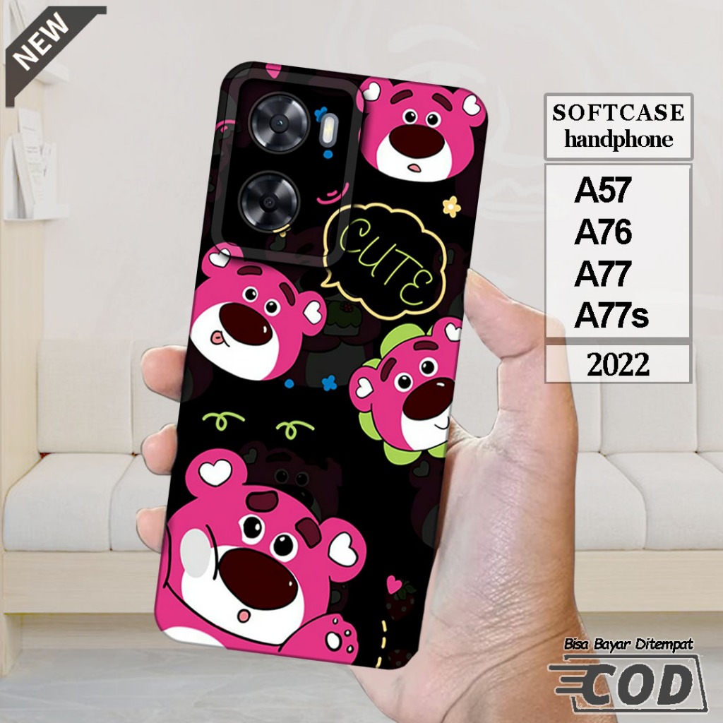 Case OPPO A57 _OPPO A76 _OPPO A77 _OPPO A77s  -Casing Silikon  hitam bening lentur elastis keren