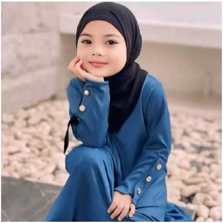 Gamis Anak Rajut Premium Viral Muslim Perempuan Gamis Anak Inara Knit Rajut 2025