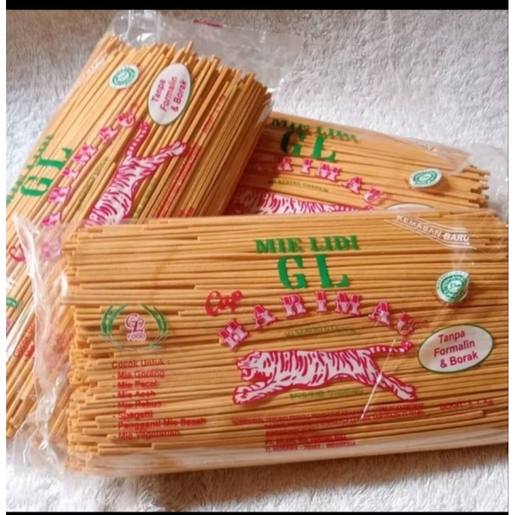 mie lidi GL cap harimau mie gomak medan mie kuning besar mie kering gandum halal