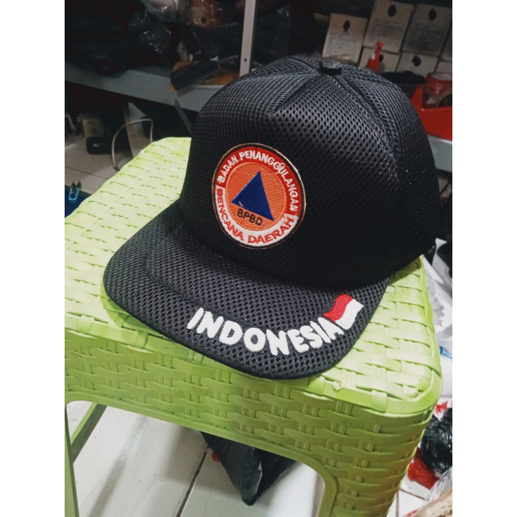 TOPI BPBD INDONESIA FREE BORDIR NAMA