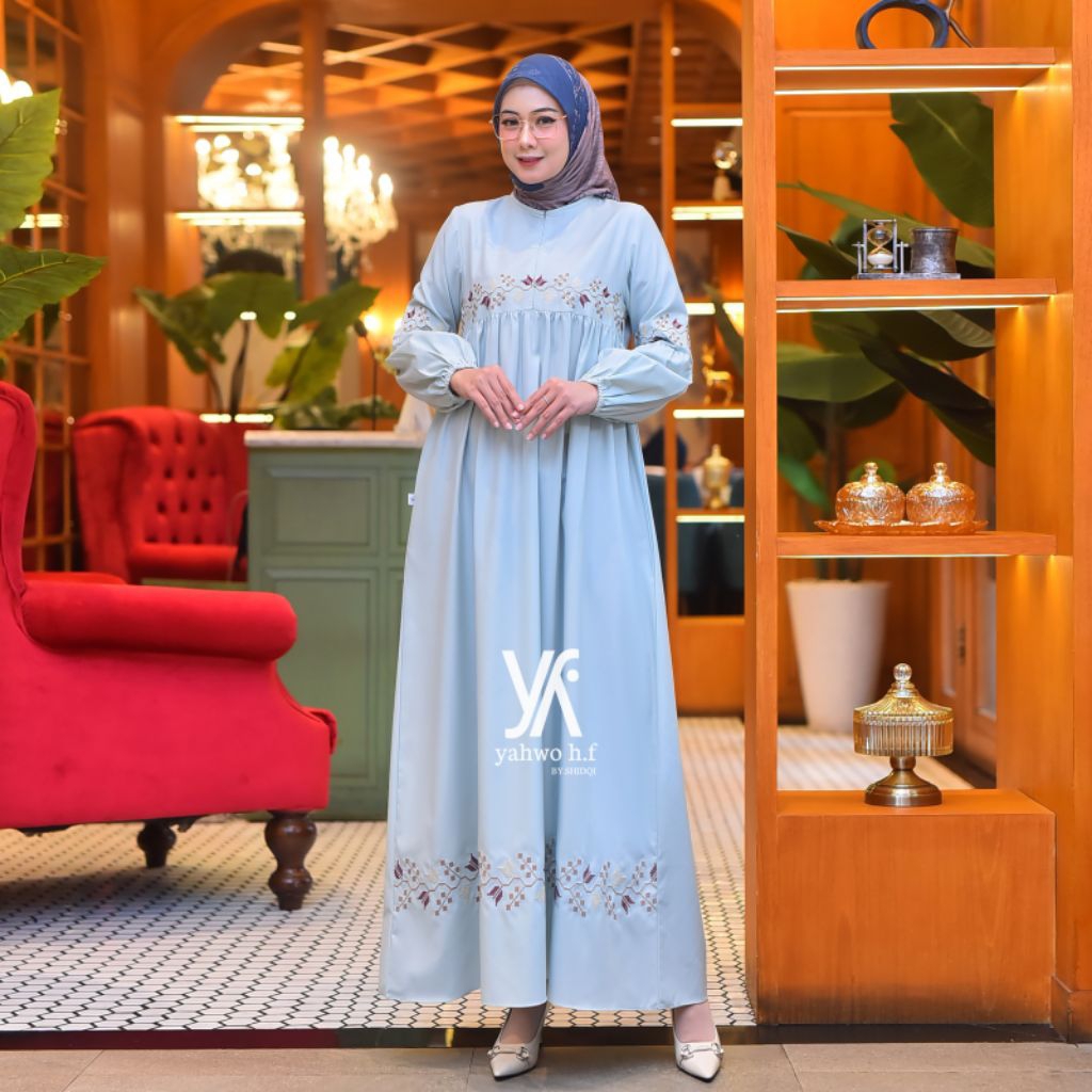 gamis bordiran katun toyobo gamis mewah .yahwo hijab fashion.R.