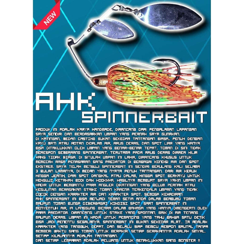 AHK SPINNERBAIT | SPINNERBAIT TOMAN | UMPAN CASTING TOMAN