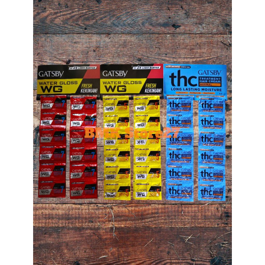 Gatsby Sachet - Gatsby Renceng - Gatsby Minyak Rambut 1 Pack Isi 24 Pcs ( 48 Sachet )