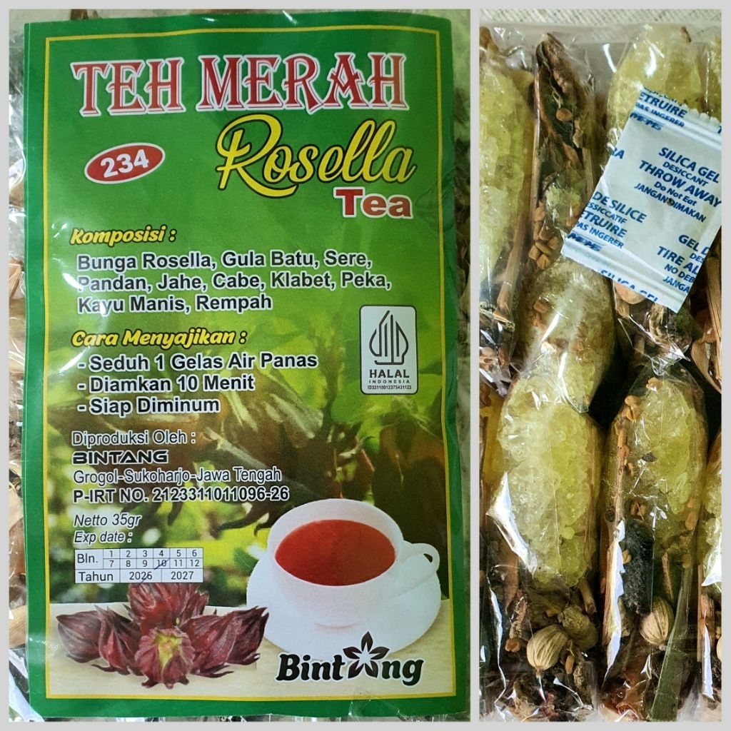 Teh Merah Rosella plus gula batu