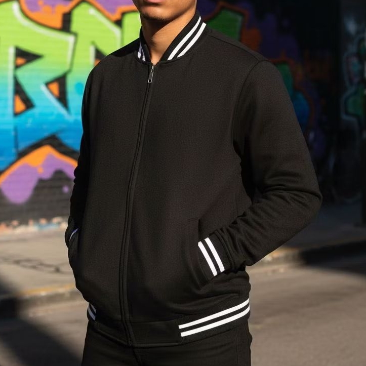 Jaket Baseball Resleting Pria Wanita | Varsity Jacket | Jaket Baseball Korea