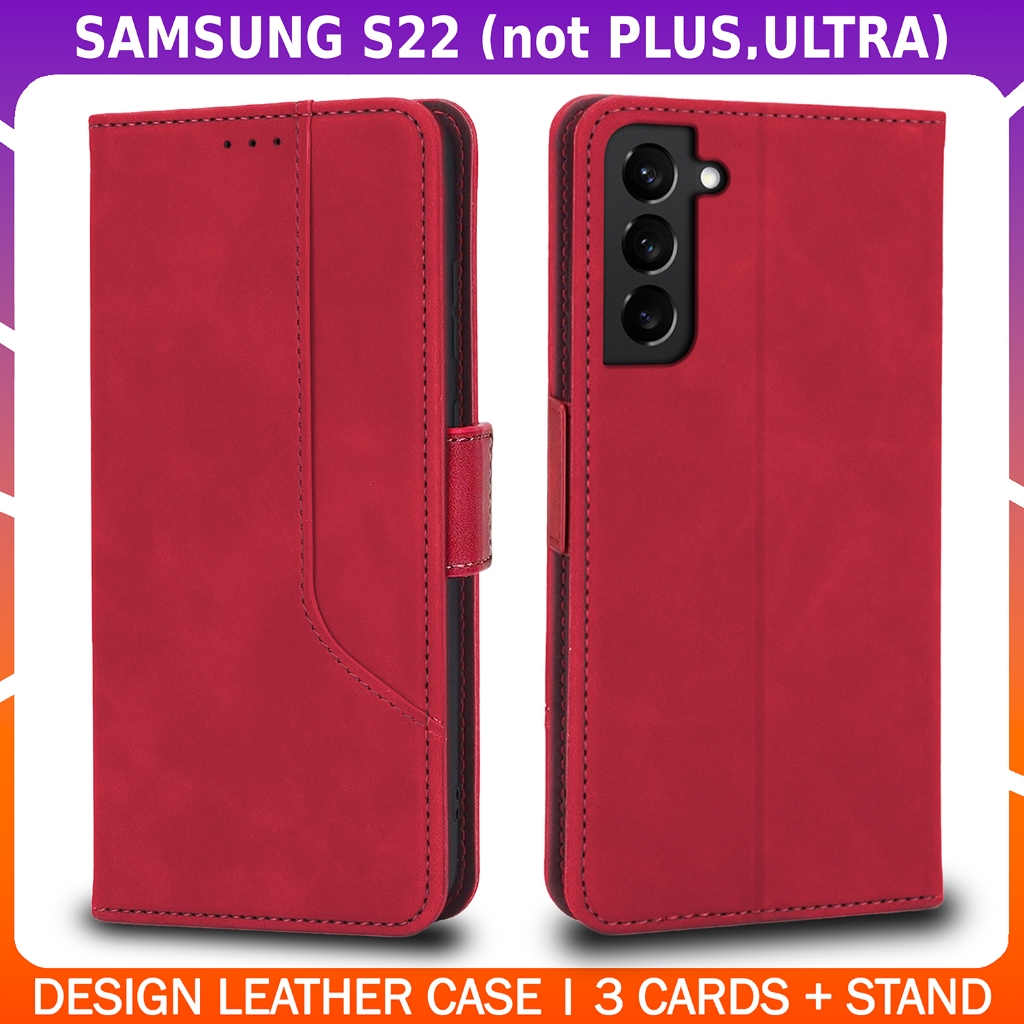 Premium Leather Wallet Flip Case with Stand SAMSUNG GALAXY S22 (not PLUS, ULTRA)
