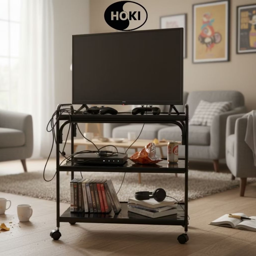 Rak TV Besi 3 Susun/Rak TV Tabung/Rak TV LCD