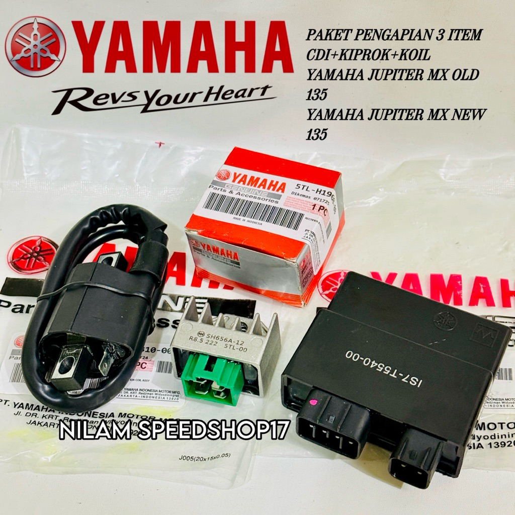 PAKET PENGAPIAN 3 ITEM 1S7 KOIL+CDI+KIPROK YAMAHA JUPITER MX 135 OLD JUPITER MX 135 NEW ORI YGP