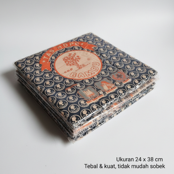 Kantong Plastik HDPE Bambu Oren Ukuran 24 Isi Banyak