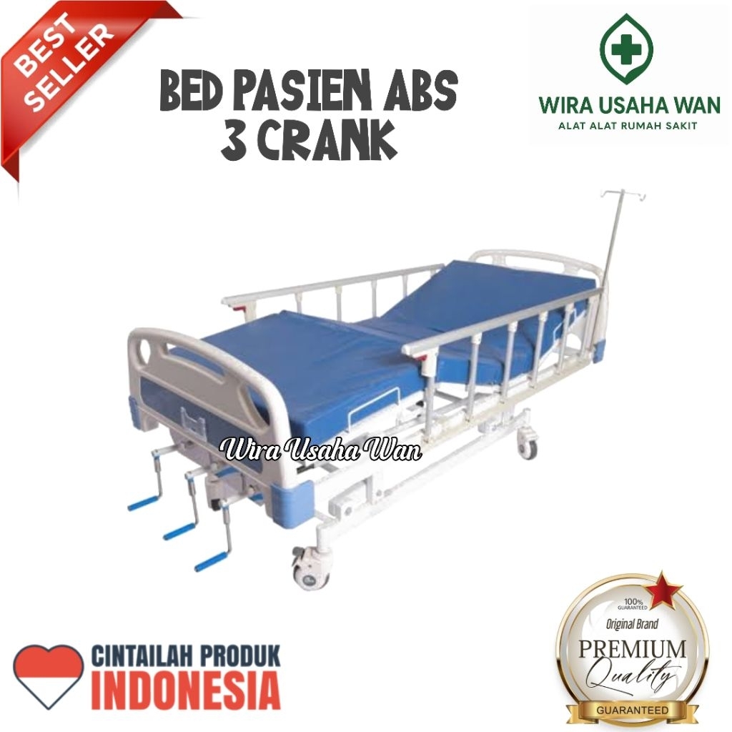 Tempat Tidur Pasien 3 Engkol - Ranjang Pasien 3 Crank - Bed Pasien Rumah Sakit 3 Engkol ABS
