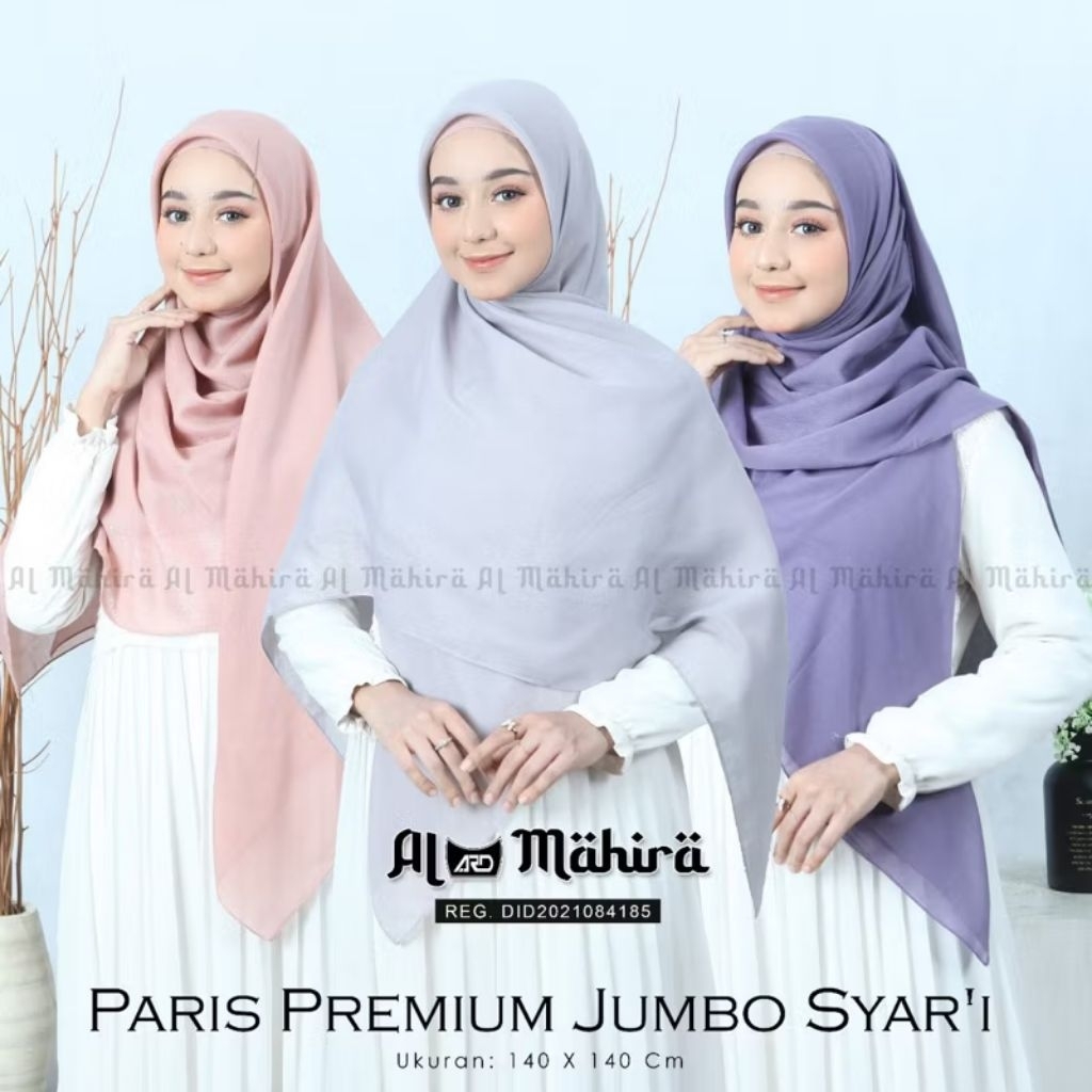 Hijab Segi Empat Jumbo Voal Premium 140x140 & 130×130 Polos Bahan Adem