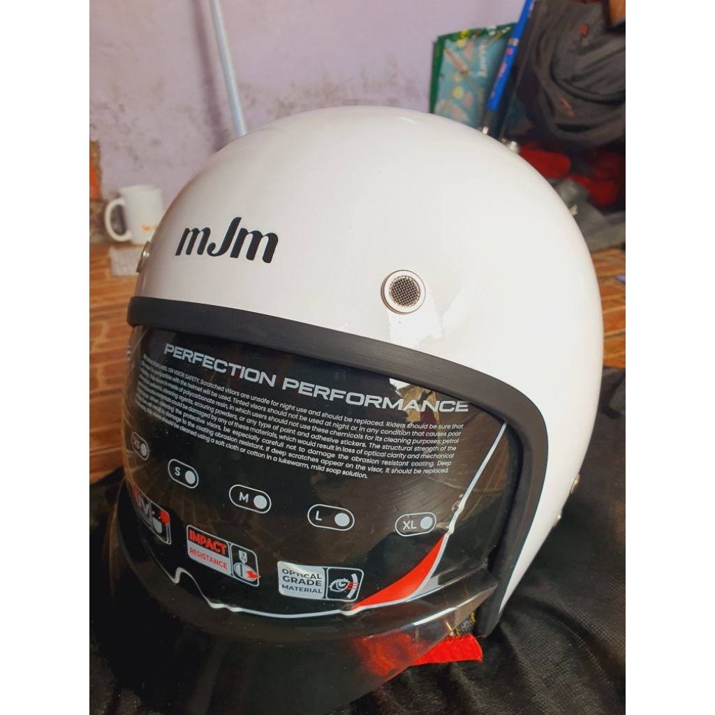 Helm Bogo MJM Capello Putih Ukuran L New