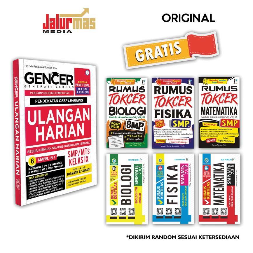 Buku Soal SMP - GENCER ULANGAN HARIAN | MASTER SUPER KOMPLIT KELAS 7,8,9 TERBARU