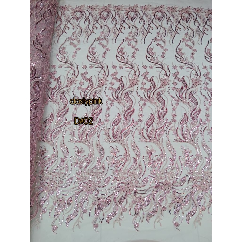 kain tile bordir full payet squin cantik